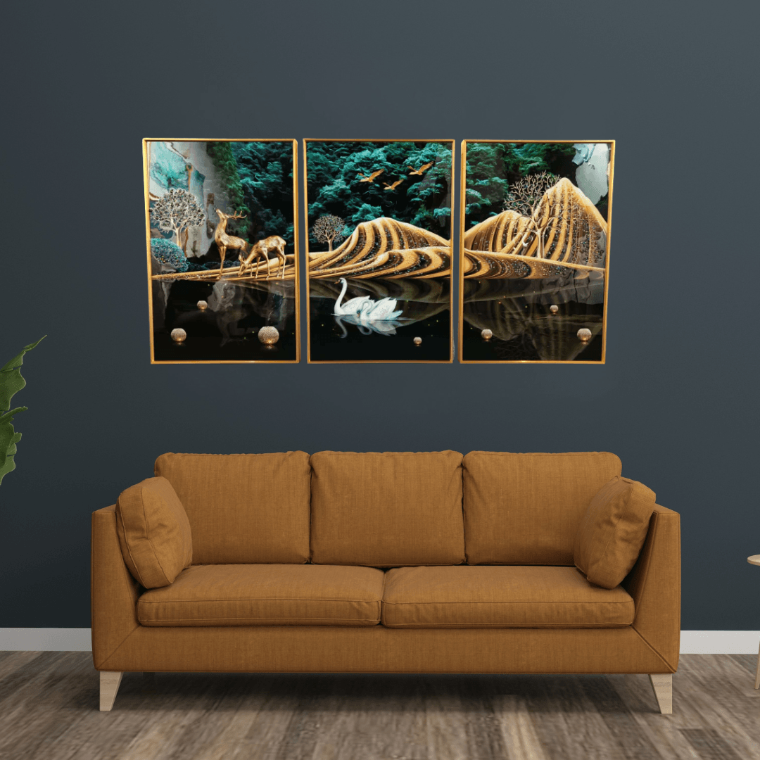 Modern Crystal Painting Set of 3 Style 12